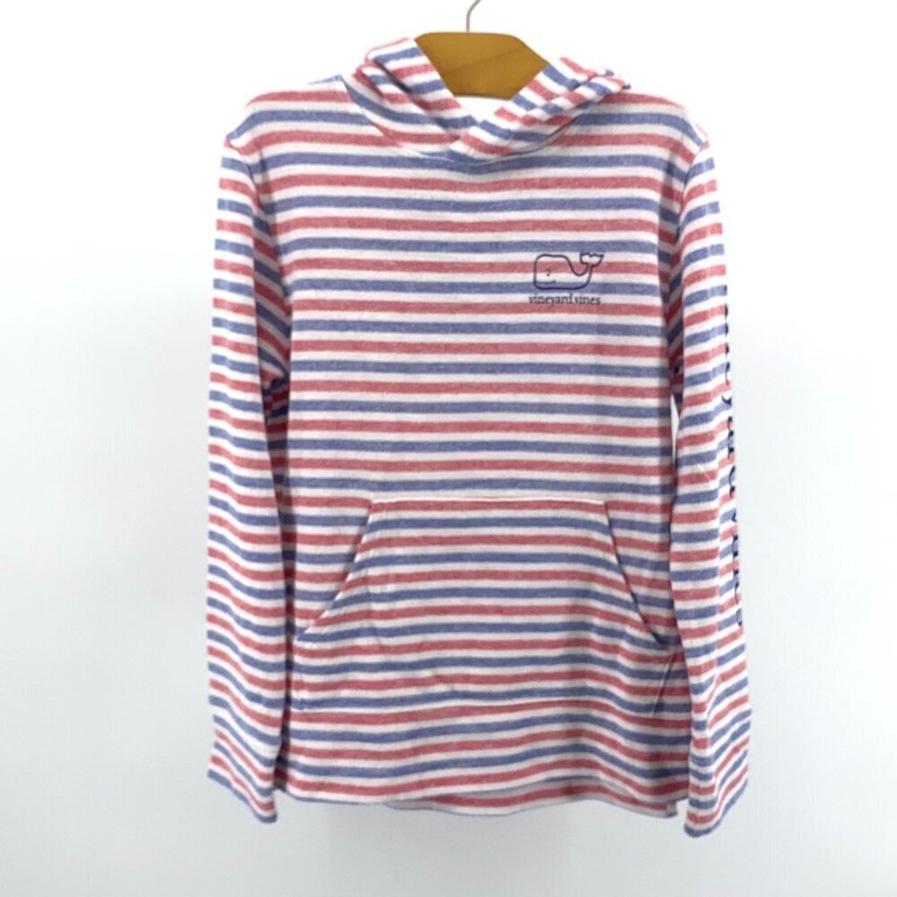 Vineyard Vines Red, White, & Blue Striped Hoodie Sweatshirt